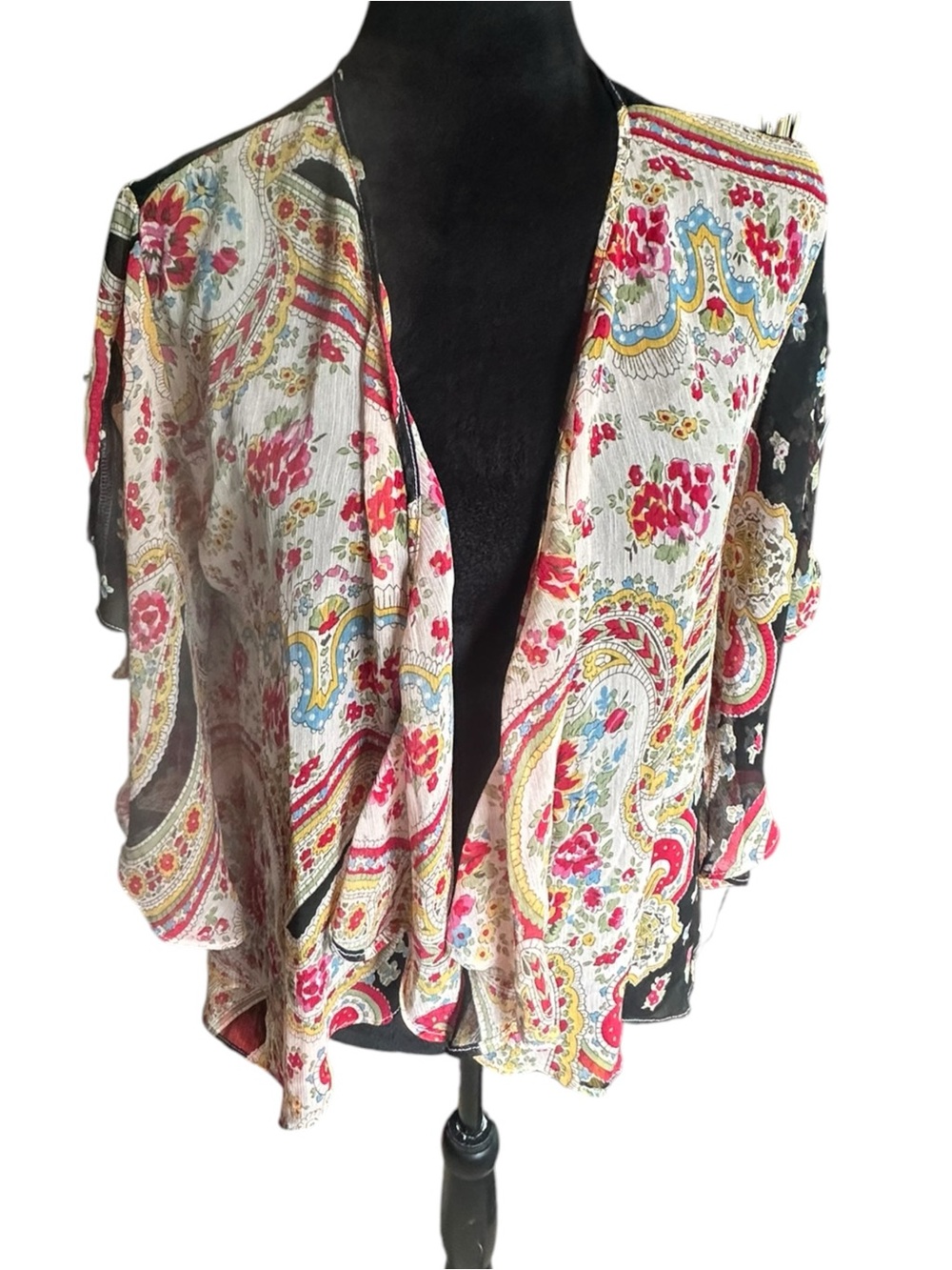 WD.NY Bohemian Floral & Paisley Kimono Cardigan – Size XL